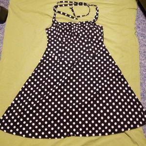 Chicstar XL-XXL B&W Polka Dot Halter Pinup Dress